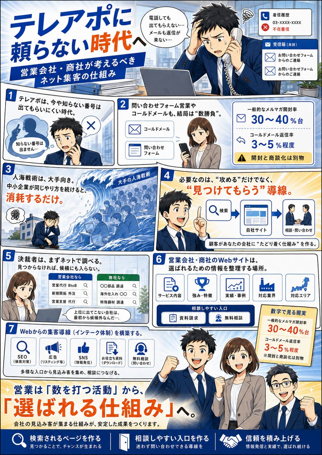 テレアポに頼らない時代へ。営業会社・商社が考えるべきネット集客の仕組み
