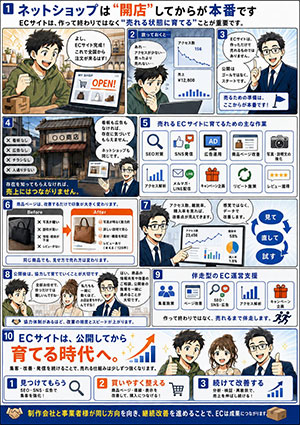 ECサイトは作って終わりではありません。ネットショップを「売れるお店」に育てるために必要なこと