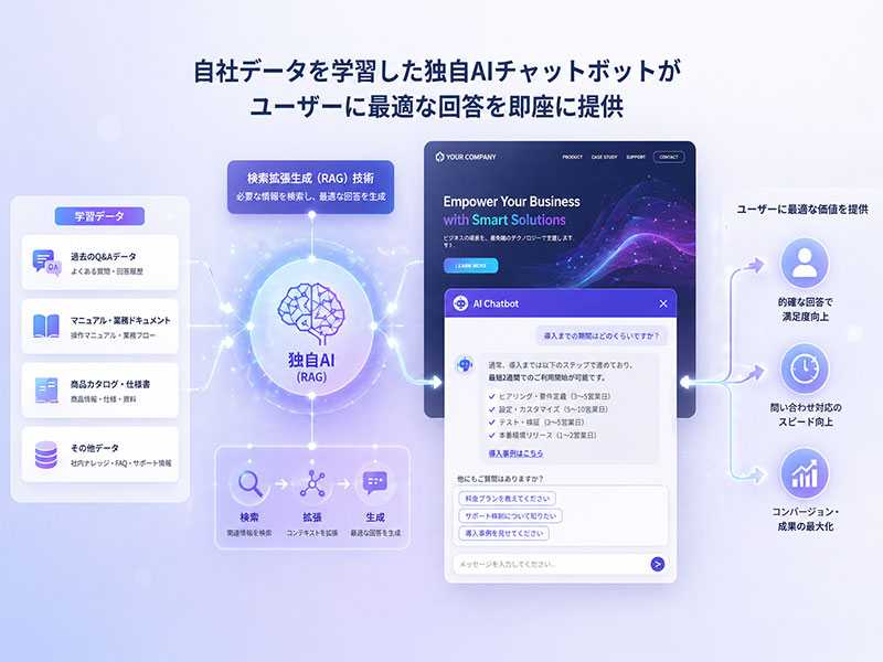 自社データを学習させた独自AIチャットボット