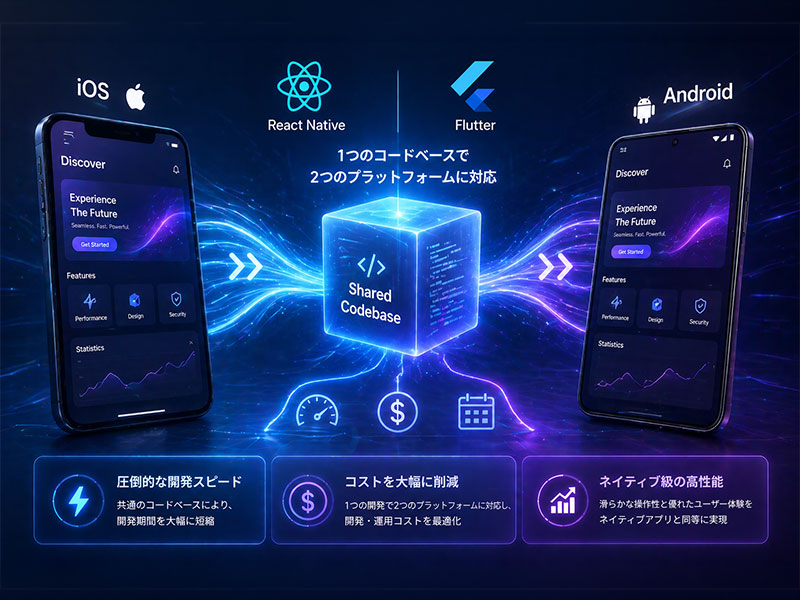 クロスプラットフォーム開発による圧倒的なコスト・速度優位性