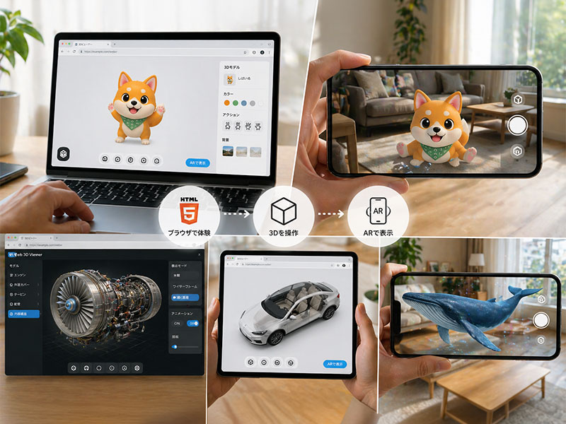 アプリ不要のブラウザ3D体験WebXR・WebGL連携