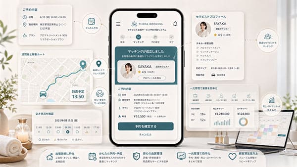 セラピスト出張サービス予約手配システム